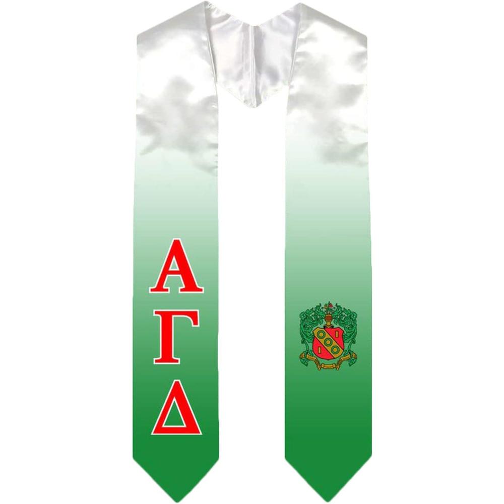 imageGreekgear Alpha Gamma Delta Extra Fancy Simple Greek Graduation Stole W Crest