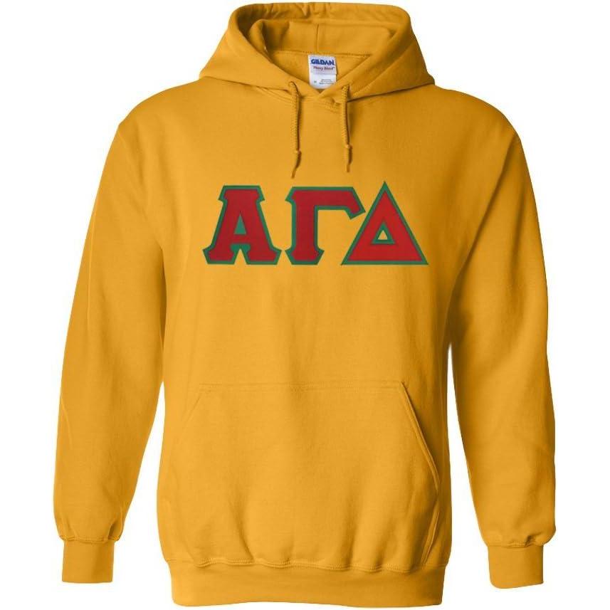 imageGreekgear Alpha Gamma Delta Lettered Hooded SweatshirtAthletic Gold