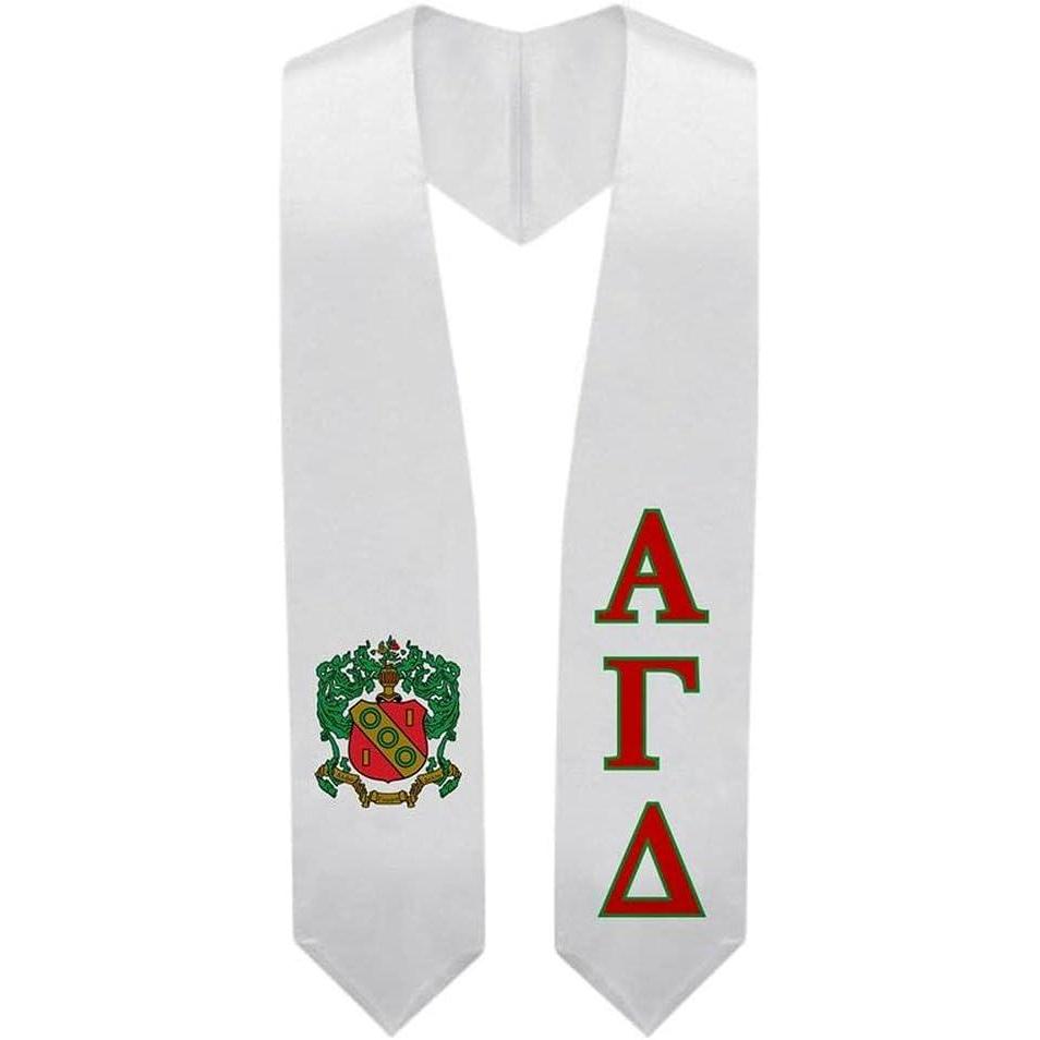imageGreekgear Alpha Gamma Delta Super Crest Shield Graduation Stole