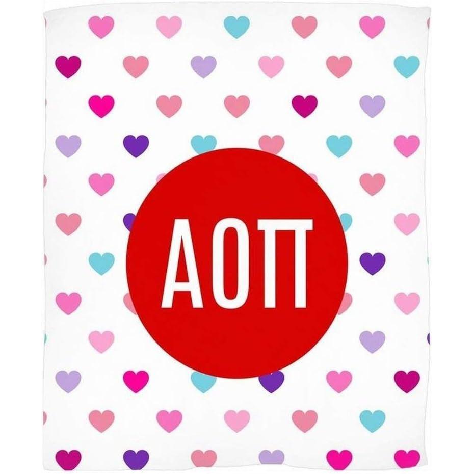 imageGreekgear Alpha Omicron Pi AOII Hearts Fleece Blanket