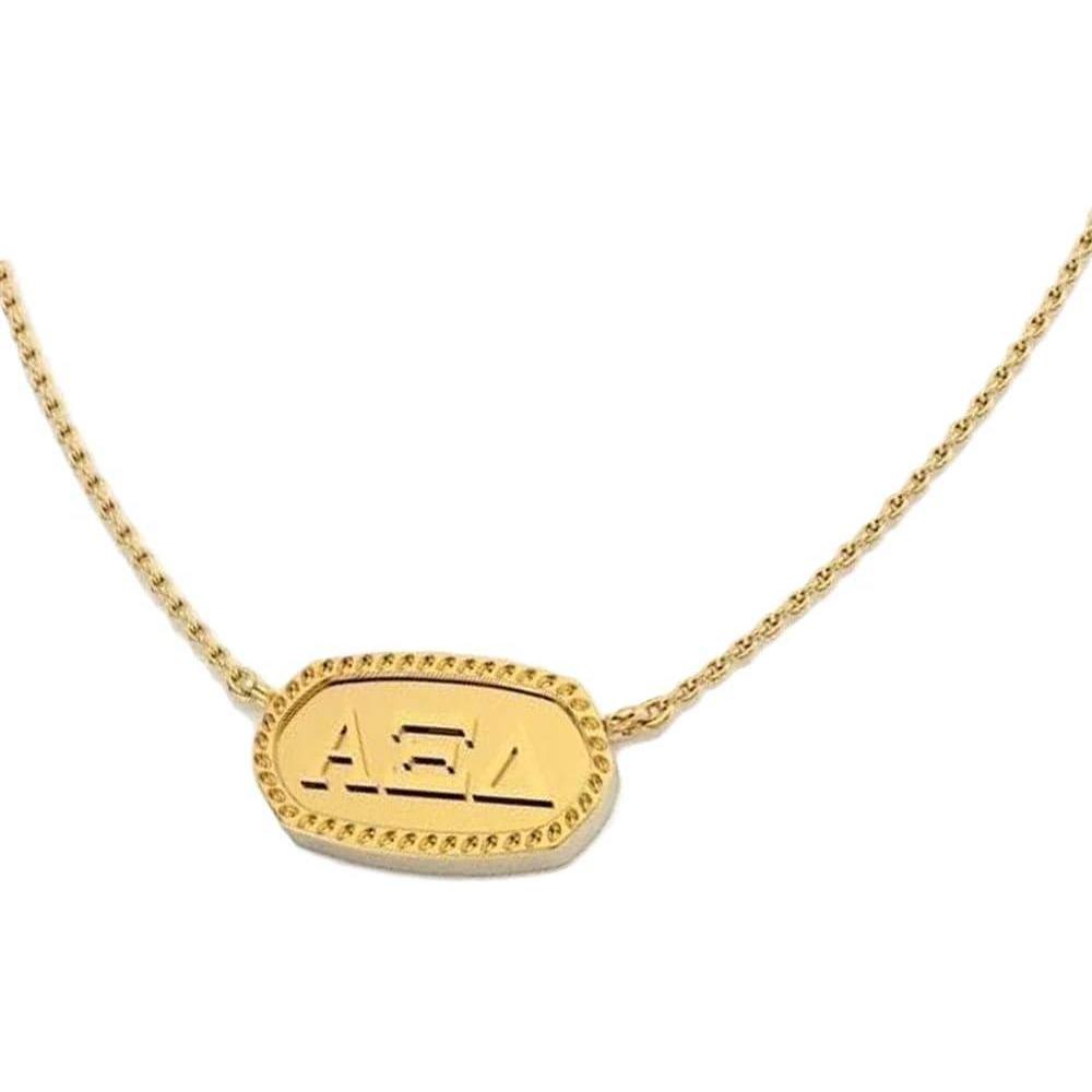 imageGreekgear Alpha Xi Delta Athena NecklaceGold Plated