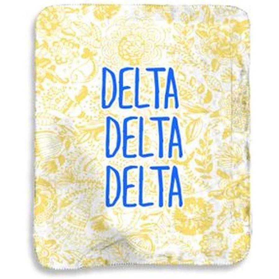 imageGreekgear Delta Delta Delta Floral Sherpa Lap Blanket