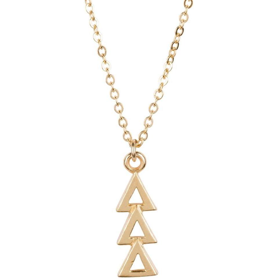 imageGreekgear Delta Delta Delta Gold Plated Lavaliere Necklace