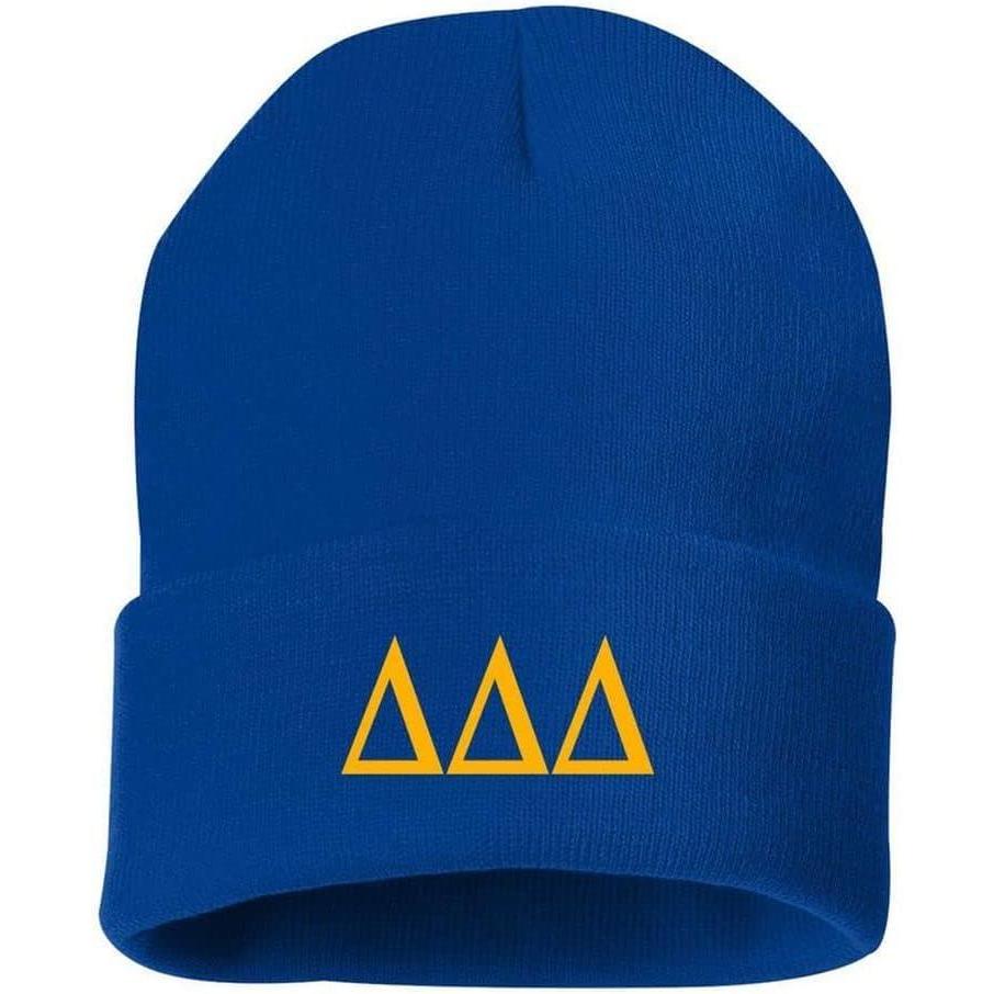imageGreekgear Delta Delta Delta Greek Letter Knit Cap Royal Blue