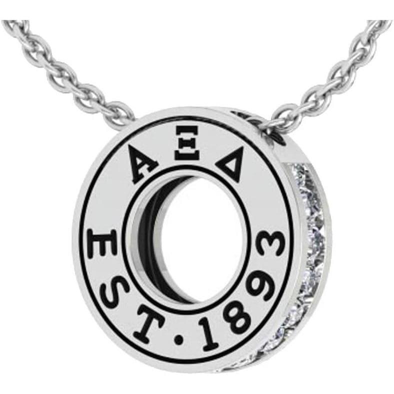 imageGreekgear Womens Alpha Xi Delta Circle Established Charm Necklace