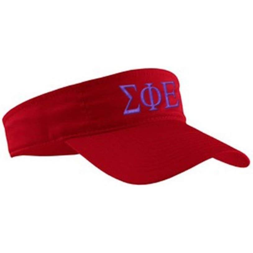 imagePhi Kappa Tau Greek Letter VisorRed WPurple Thread