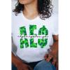 Alpha Epsilon Phi Floral Big Lettered T-Shirt(White)