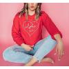 Greekgear Alpha Xi Delta Heart Crew Sweatshirt(Red)