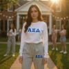 Greekgear Women’s Alpha Xi Delta Lettered Thigh Sweatpants(Sports Grey)