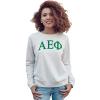 Alpha Epsilon Phi Arched Greek Lettered Crewneck Sweatshirt(Light Grey)