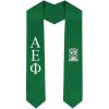 Alpha Epsilon Phi Greek Lettered Graduation Sash Stole With Crest(Hunter Green)