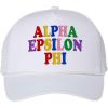 Alpha Epsilon Phi Rainbow Trucker Hat White