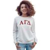 Alpha Gamma Delta Arched Greek Lettered Crewneck Sweatshirt(Light Grey)