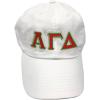 Alpha Gamma Delta Double Greek Letter Cap(White W/Red/Lime Green Thread Color)