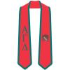 Alpha Gamma Delta Greek 2 Tone Lettered Graduation Sash Stole(Red W/Forest Green Trim)