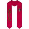 Alpha Gamma Delta Greek Lettered Graduation Sash Stole With Crest(Red)