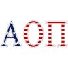 Alpha Omicron Pi AOII American Flag Greek Letter Sticker-2.5″ Tall