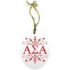 Alpha Sigma Alpha ASA Holiday Color Snowflake Glass Christmas Ornament