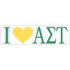 Alpha Sigma Tau AST I Love Bumper Sticker