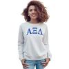 Alpha Xi Delta Arched Greek Lettered Crewneck Sweatshirt(Light Grey)