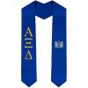 Alpha Xi Delta Greek Lettered Graduation Sash Stole With Crest(Royal Blue)
