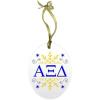 Alpha Xi Delta Holiday Color Snowflake Glass Christmas Ornament