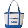 Alpha Xi Delta Sailing Tote Bag(Natural/ Royal Blue)