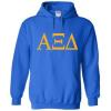 Alpha Xi Delta World Famous Greek Hoodie – Royal Blue with Gold Imprint(Royal Blue)