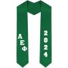 Custom Alpha Epsilon Phi Greek Diagonal Lettered Graduation Sash Stole with Year(Kelly Green)