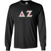 Delta Zeta Lettered Long Sleeve Tee(Black)