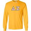 Delta Zeta Lettered Long Sleeve Tee(Gold)