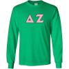 Delta Zeta Lettered Long Sleeve Tee(Irish Green)