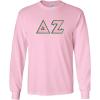 Delta Zeta Lettered Long Sleeve Tee(Light Pink)