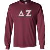 Delta Zeta Lettered Long Sleeve Tee(Maroon)