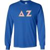 Delta Zeta Lettered Long Sleeve Tee(Royal Blue)