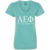 Greekgear Alpha Epsilon Phi Est. V-Neck T-Shirt(Lagoon)