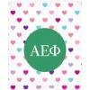 Greekgear Alpha Epsilon Phi Hearts Fleece Blanket