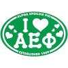 Greekgear Alpha Epsilon Phi I Love Sorority Sticker – Oval