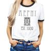 Greekgear Alpha Epsilon Phi Rocker Ringer Tee(White/Black)