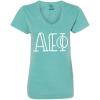 Greekgear Alpha Epsilon Phi V-Neck T-Shirt(Lagoon)