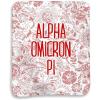 Greekgear Alpha Omicron Pi AOII Floral Sherpa Lap Blanket