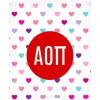 Greekgear Alpha Omicron Pi AOII Hearts Fleece Blanket