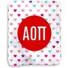 Greekgear Alpha Omicron Pi AOII Hearts Sherpa Lap Blanket