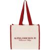 Greekgear Alpha Omicron Pi AOII Tote with Contrast-color Handles Natural/Red