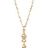 Greekgear Alpha Xi Delta 22 K Yellow Gold Plated Lavaliere Necklace
