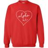 Greekgear Alpha Xi Delta Heart Crew Sweatshirt(Red)