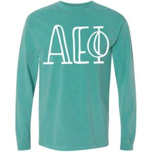 Alpha Epsilon Phi Greek Long Sleeve T-Shirt(Lagoon)