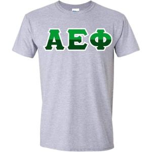 Alpha Epsilon Phi Two Tone Greek Lettered T-Shirt(Sports Grey)