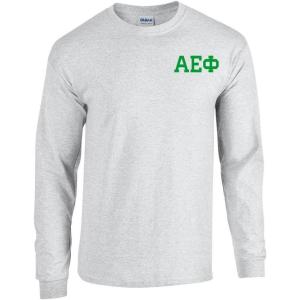 Alpha Epsilon Phi World Famous Crest Long Sleeve T-Shirt(Light Grey)