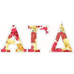 Alpha Gamma Delta Floral Greek Letter Sticker – 2.5″ Tall